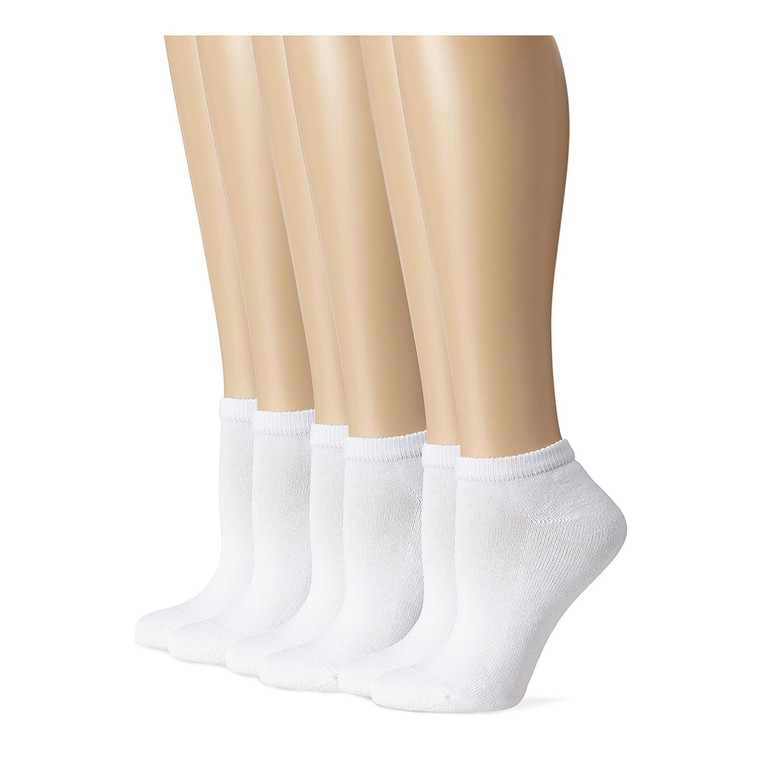 Hanes Womens Cushion Low Cut Socks, 5-9, White, 3 Ea