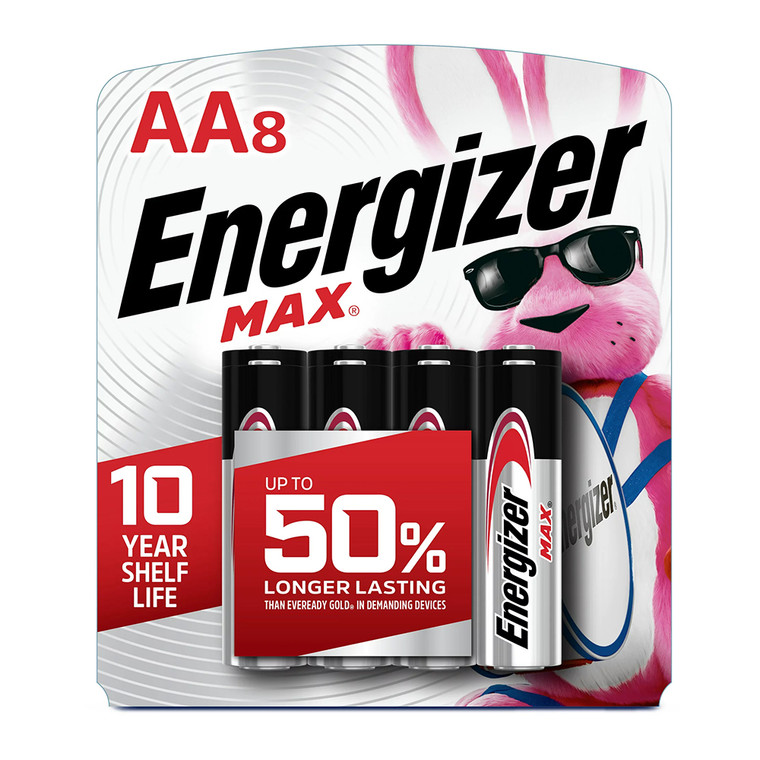 Energizer Max AA Alkaline Batteries, 8 Ea