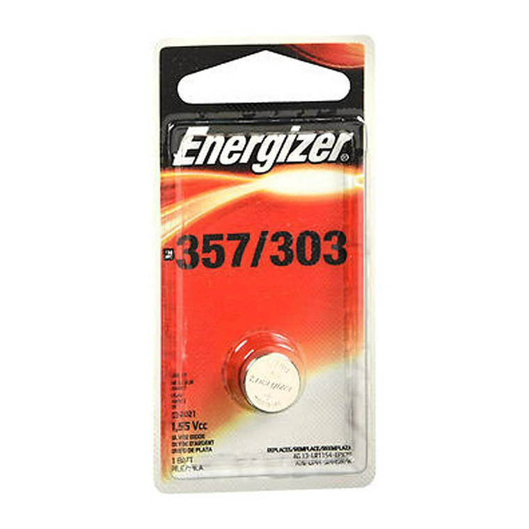 Energizer Watch Battery, 357, 303, 1.5 Volt, 6 Ea