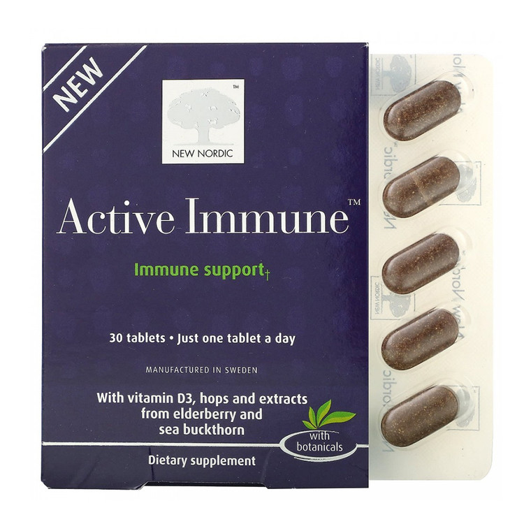 New Nordic Active Immune Daily Supplement, Elderberry And Black Pepper, 30 Ea