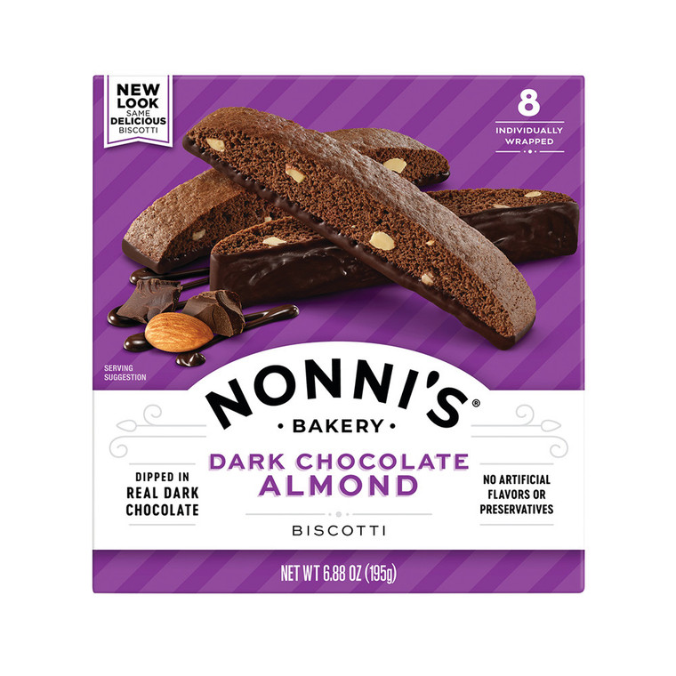 Nonnis Dark Chocolate Almond Biscotti, 6.88 Oz