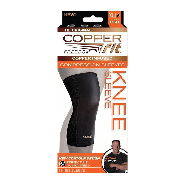 Copper Fit Elite Knee Compression Sleeve Knee Brace, Large And X-Large, 1 Pair