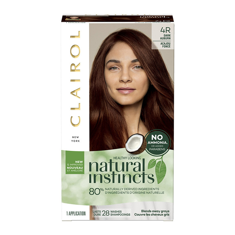 Clairol Natural Instincts Demi Permanent Hair Color Creme, 4R Dark Auburn, 1 Ea