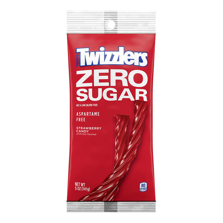 Twizzlers Twists Strawberry Flavored Sugar Free Chewy Candy, 5 Oz, 12 Ea