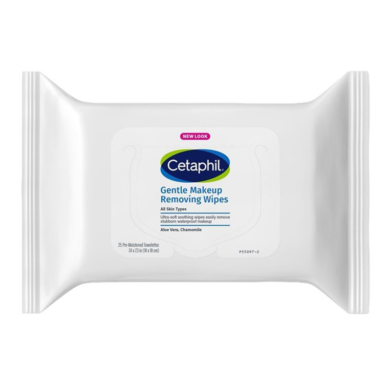 Cetaphil Gentle Makeup Removing Ultra Soft Soothing Wipes with Aloe Vera and Chamomile Removes Dirt and Makeup 25Ea