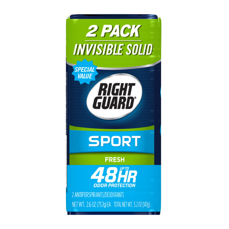 Right Guard Sport Antiperspirant Deodorant Invisible Solid Stick, Fresh, 2.6 Oz