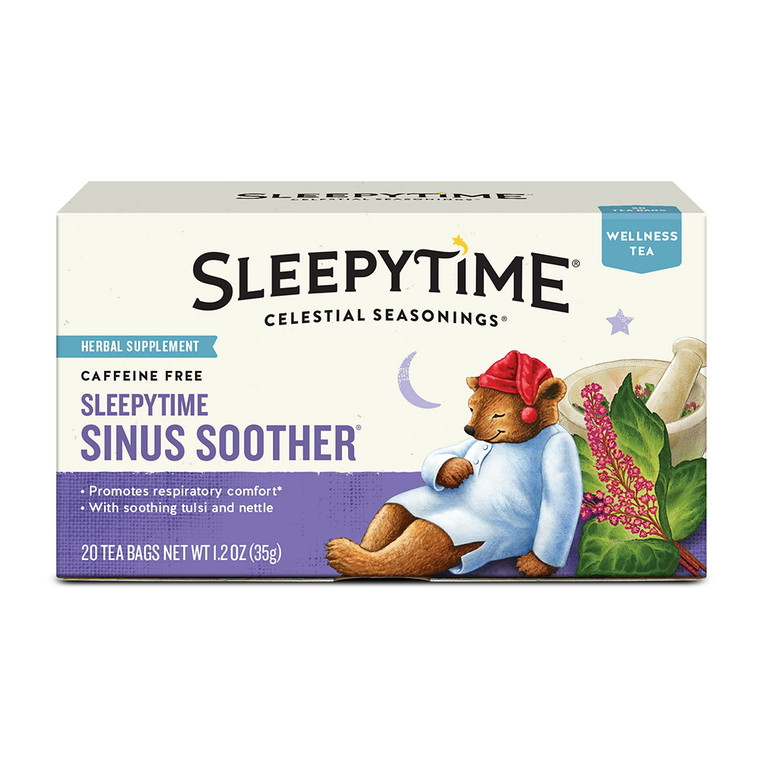 Celestial Seasonings Sleepy Time Sinus Soother Herbal Wellness Tea Bags, 20 Ea
