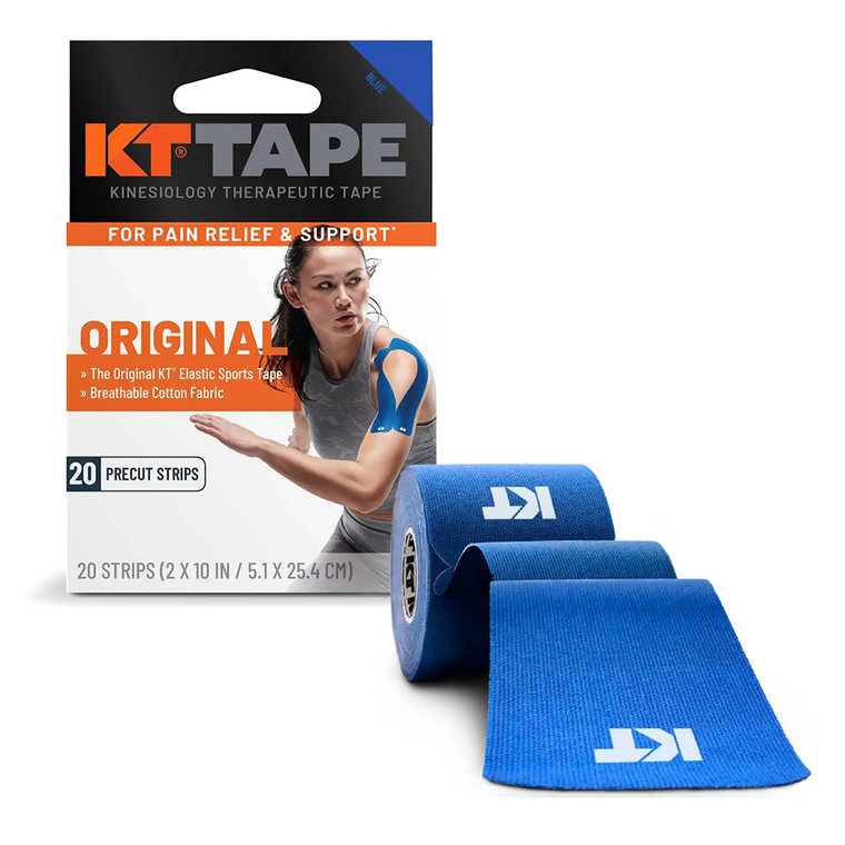 KT Tape Blue Original Cotton Kinesiology Tape Precut Strips 20Ea