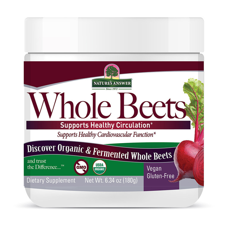 Natures Answer Whole Beet Root Powder Organic Fermented Supports Cardiovascular Healthy 6.34Oz (180g)