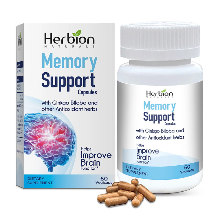 Herbion Naturals Memory Support Capsules, Improve Brain Function, 60 Ea