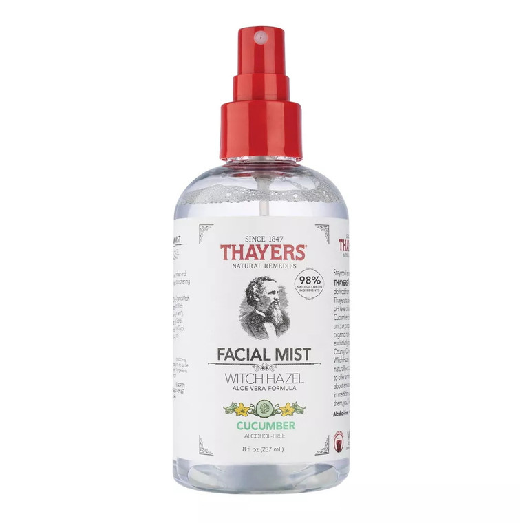 Thayers Witch Hazel Facial Mist Toner with Aloe Vera, Cucumber, 8 Oz