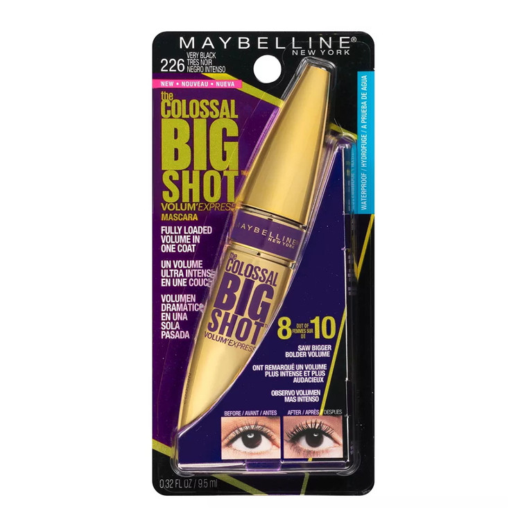 Maybelline Volum Express The Colossal Big Shot Waterproof Mascara, Very Black, 1 Ea