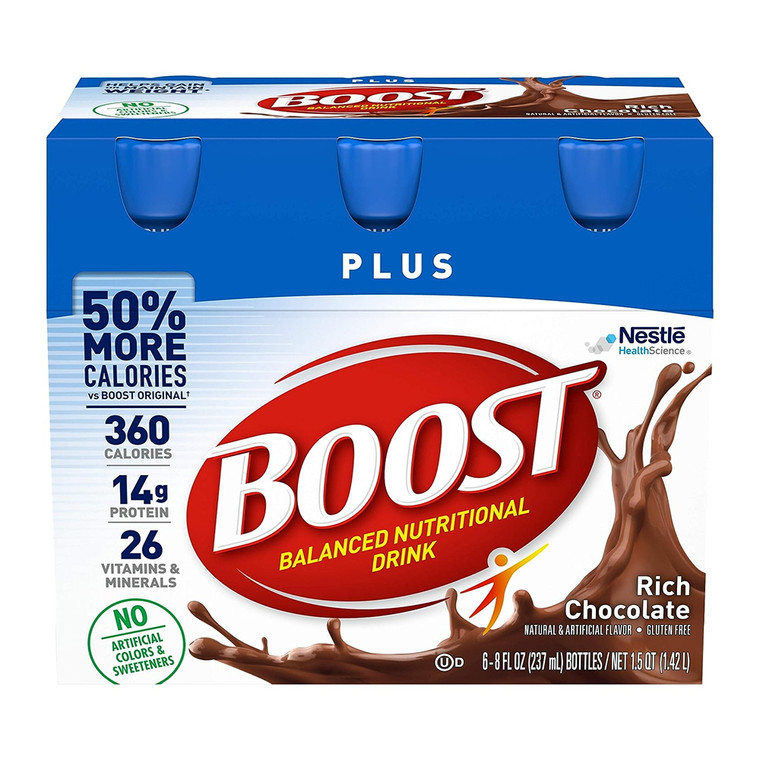Boost Plus Rich Chocolate Nutritional Drink, 8 Oz, 6 Ea