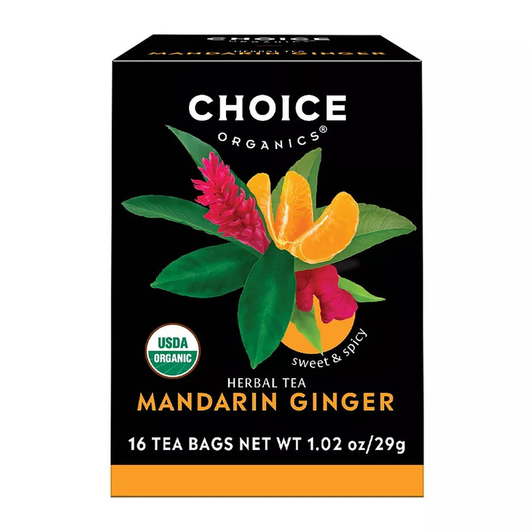 Choice Organic Herbal Tea Bags, Mandarin Ginger, 16 Ea