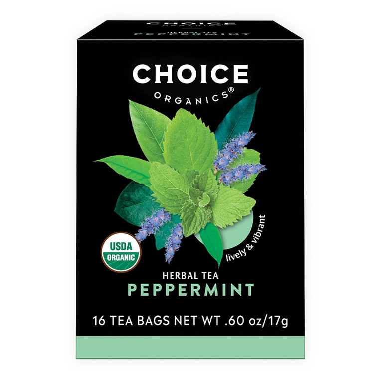 Choice Organic Herbal Tea Bags, Peppermint, 16 Ea