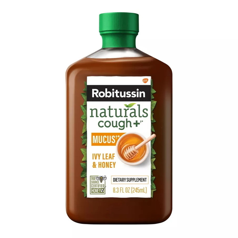 Robitussin Naturals Mucus And Cough Liquid Syrup, Honey and Ivy Leaf, 8.3 Oz