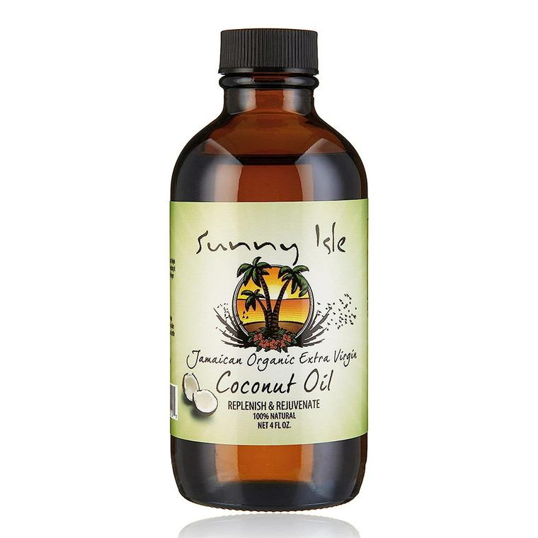 Sunny Isle Jamaican Organic Extra Virgin Coconut Oil, 4 Oz
