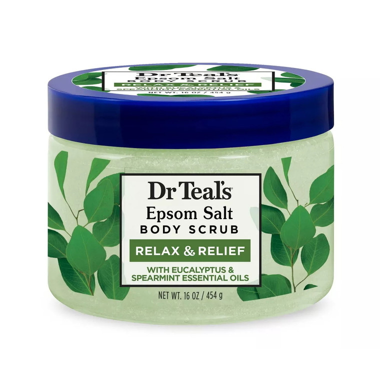 Dr Teals Exfoliate And Renew Eucalyptus And Spearmint Epsom Salt Body Scrub, 16 Oz