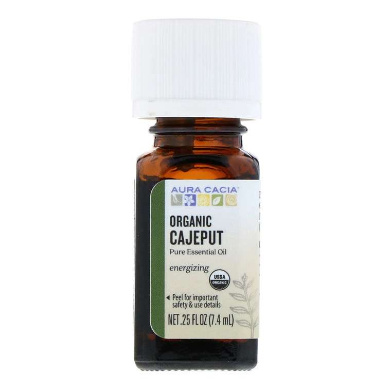 Aura Cacia Organic Cajeput Energizing Pure Essential Oil, 0.25 Oz