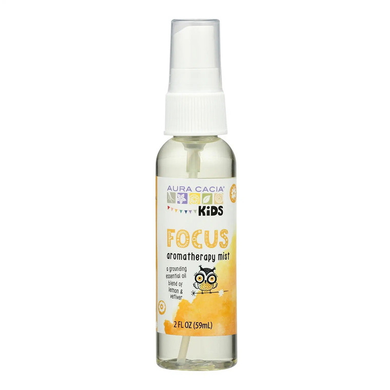 Aura Cacia Kids Focus Aromatherapy Mist Essential Oil with Lemon ans Vetiver, 2 Oz