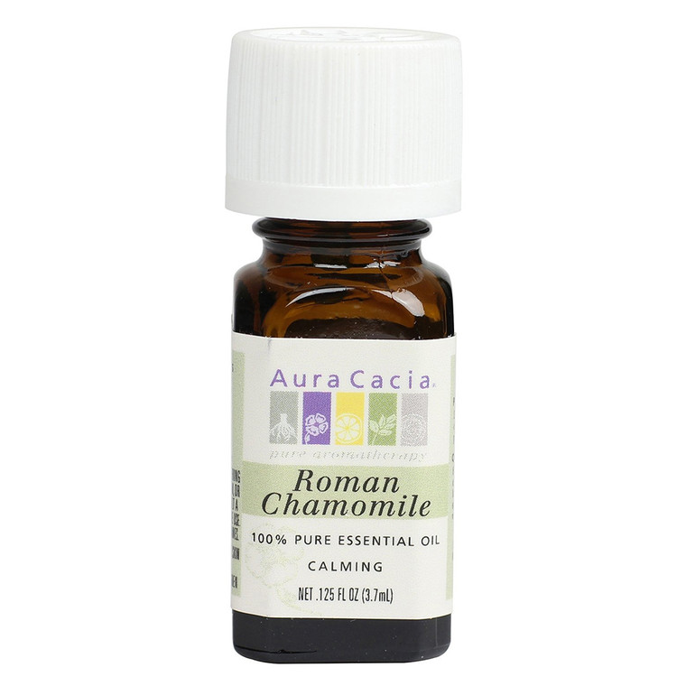 Aura Cacia Roman Chamomile Pure Essential Oil Calming Aromatherapy Treatment Formula 0.12Oz (3.7ml)
