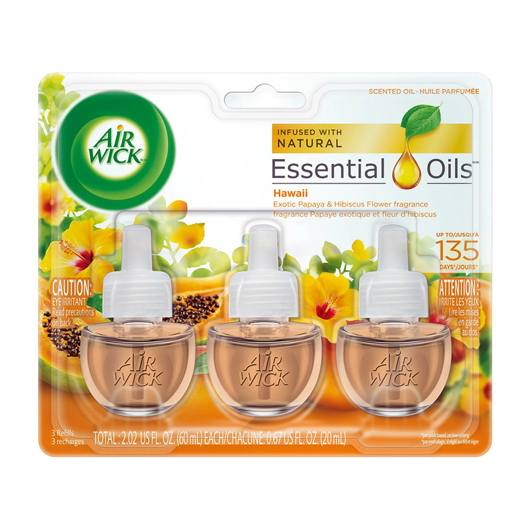 Air Wick Plug In Scented Oil Refills, Hawaii Scent, 3 Ea