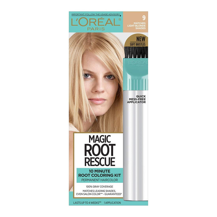 LOreal Paris Magic Root Rescue Permanent Hair Color Kit, 9 Light Blonde, 1 Ea