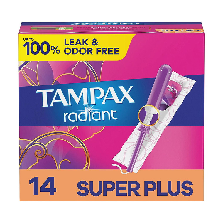 Tampax Radiant Tampons Super Plus Absorbency, Unscented, 14 Ea