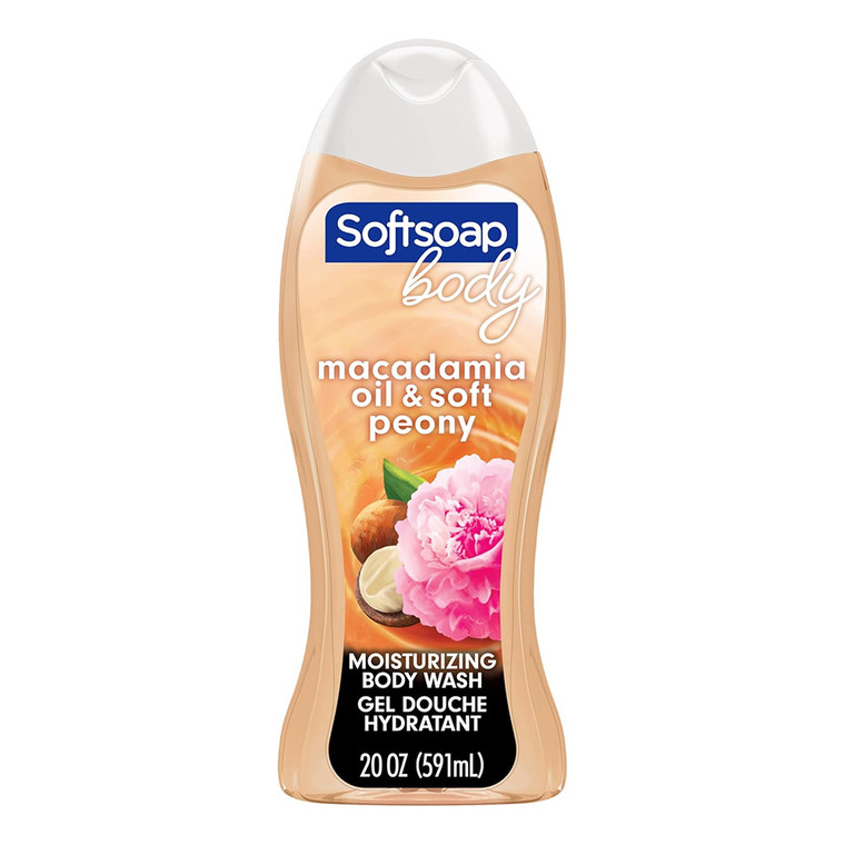 Softsoap Moisturizing Body Wash, Macadamia Oil and Soft Peony, 20 Oz