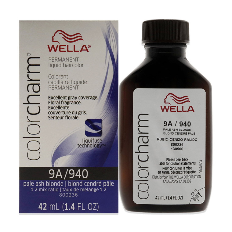 Wella Color Charm Permanent Liquid Haircolor, 940 And 9A Pale Ash Blonde, 1 .4 Oz