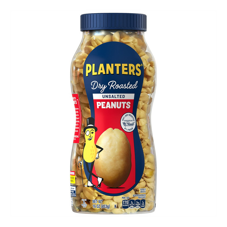 Planters Unsalted Dry Roasted Peanuts, 16 Oz