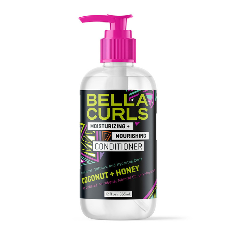 Bella Curls Moisturizing And Nourishing Conditioner, Coconut And Honey, 12 Oz