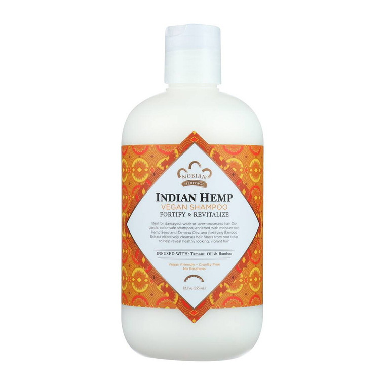 Nubian Heritage Indian Hemp Vegan Shampoo, 12 Oz