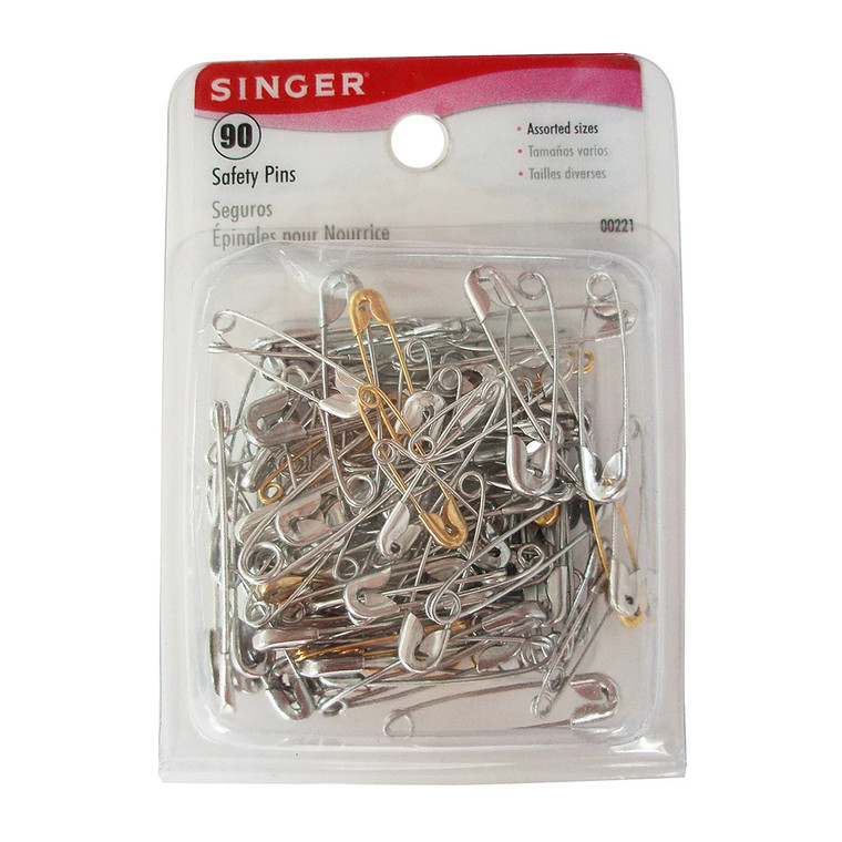 Singer Safety Pins Value Pack, Assorted Sizes, 90 Ea