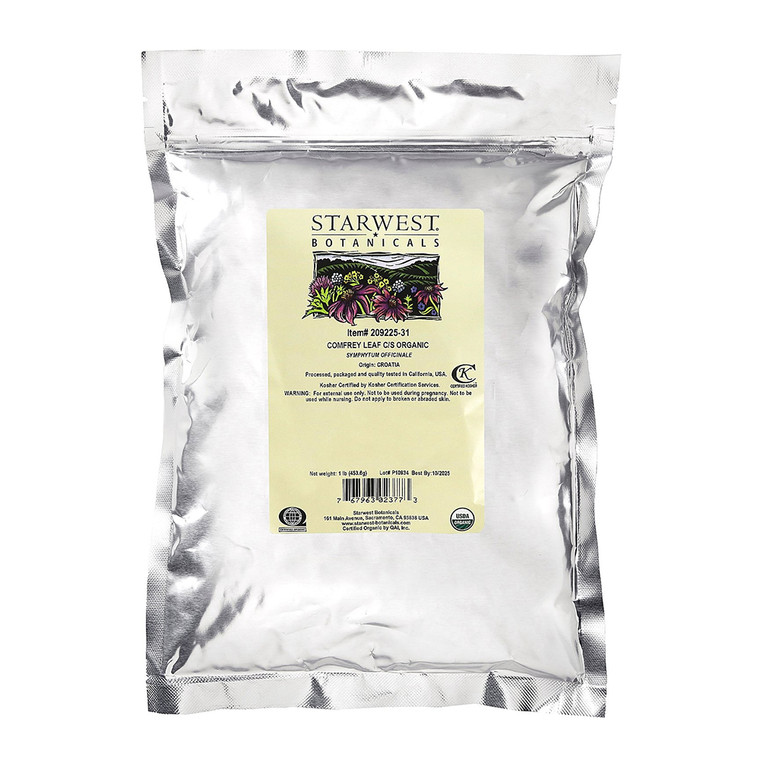 Starwest Botanicals Organic Comfrey Leaf Cut And Sifted, 16 Oz