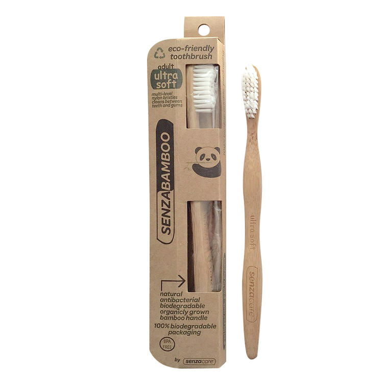 Senza Care Bamboo Ultra Soft Adult Eco Friendly Toothbrush, 1 Ea