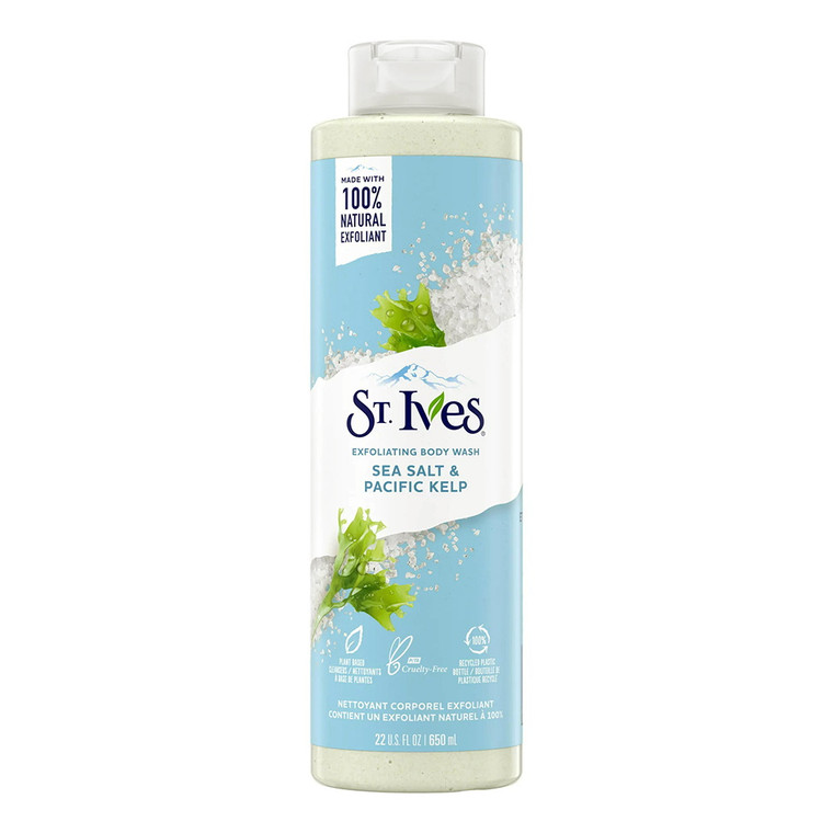 St Ives Sea Salt and Pacific Kelp Exfoliating Body Wash, 22 Oz