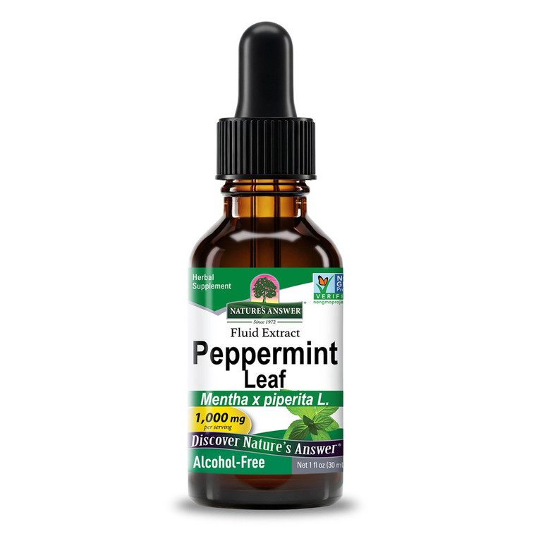 Natures Answer Peppermint Leaf Alcohol Free Herbal Supplement Supports Digestive Health 1Oz (30ml)