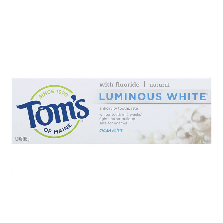 Toms Of Maine Natural Luminous White Clean Mint Toothpaste, 4 Oz