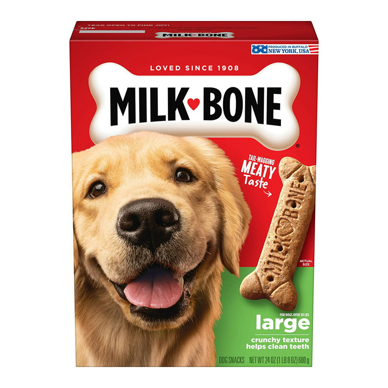 Milk Bone Crunchy Texture Snacks for Large Dogs, Teeth Clean, 24 Oz