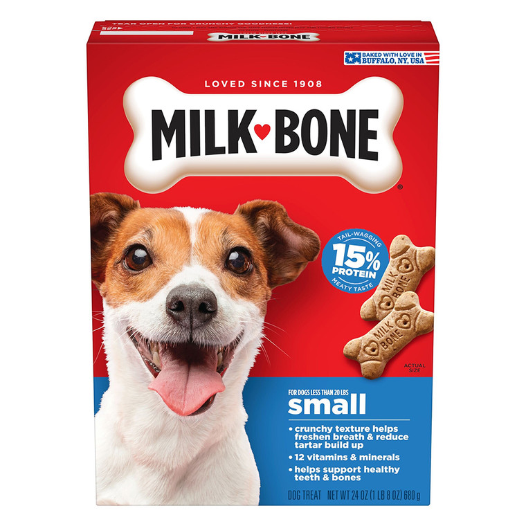 Milk Bone Crunchy Texture Snacks for Small Dogs Teeth Clean 24Oz (680g)