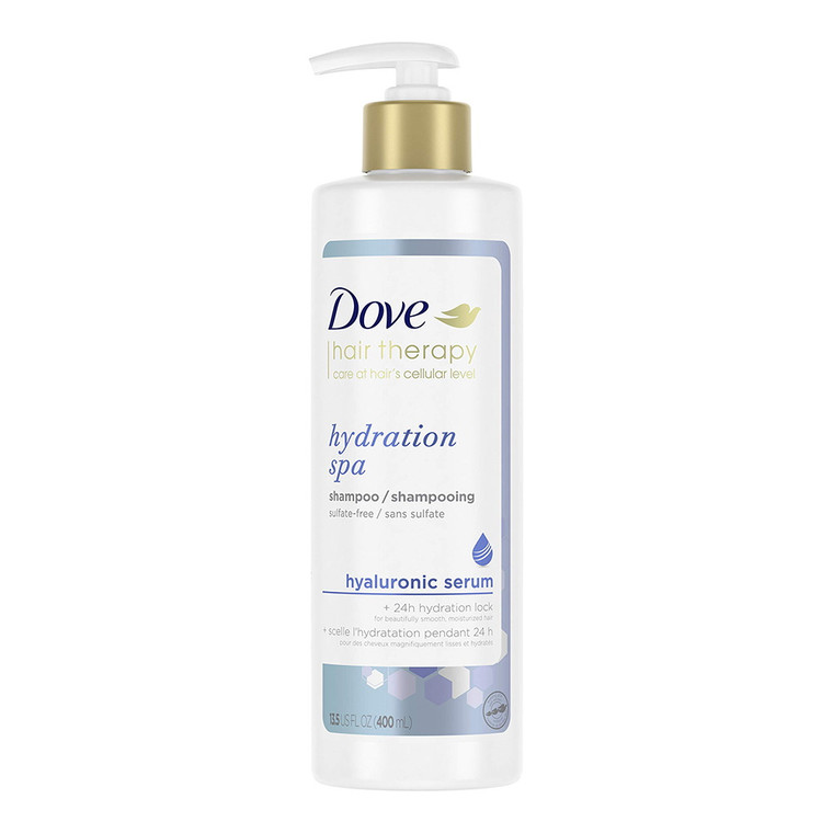 Dove Hair Therapy Hydration Spa Hair Shampoo with Hyaluronic Serum, 13.5 Oz