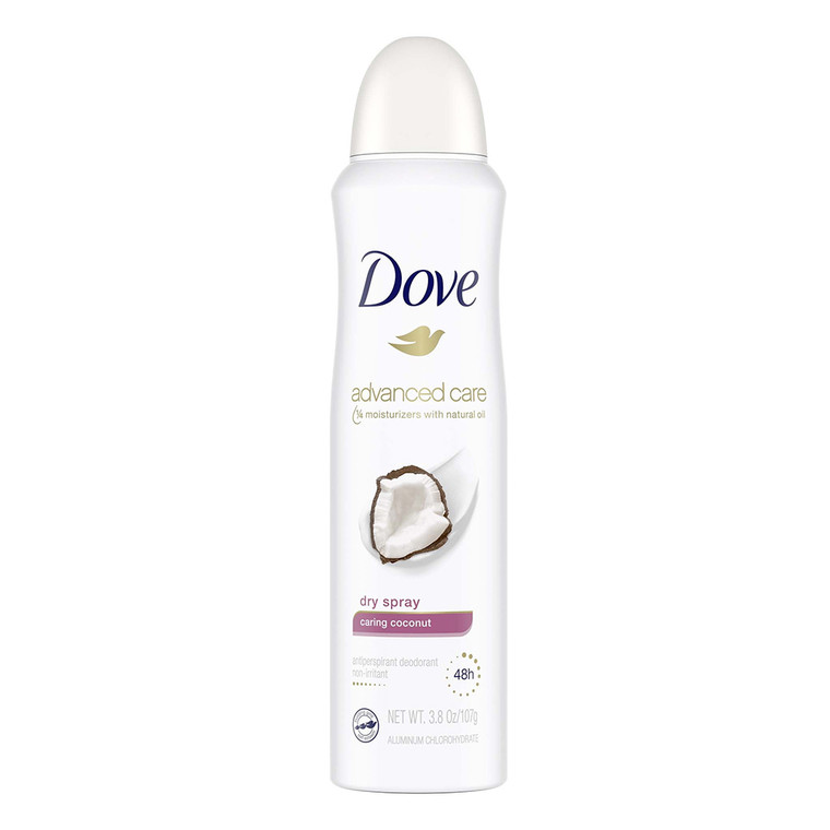 Dove Advanced Care Dry Spray Caring Coconut Antiperspirant Deodorant, 3.8 Oz