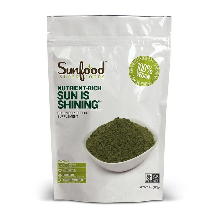 Sunfood Superfoods Organic Super Greens Sun Is Shining Powder, 8 Oz