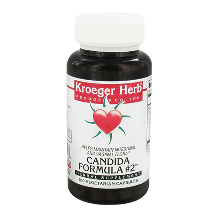 Kroeger Herbs Candida Formula 2 Vegetarian Capsules, Intestinal and Vaginal Flora - 100 ea
