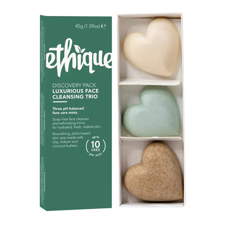 Ethique Discovery Pack Luxurious Face Cleansing Trio, Cleanser And Scrub Bars, 1.59 Oz