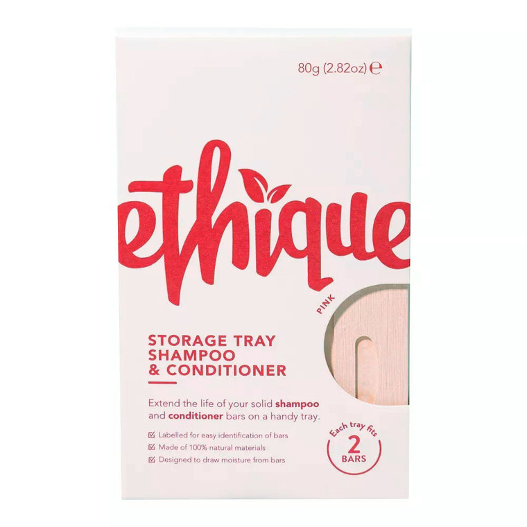 Ethique Storage Tray For Shampoo And Conditioner Bars, Pink, 2.82 Oz