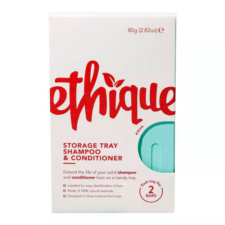 Ethique Storage Tray For Shampoo And Conditioner Bars, Aqua, 2.82 Oz