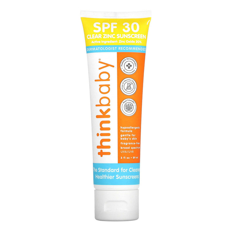 Think Baby Clear Zinc Sunscreen SPF 30, 3 Oz