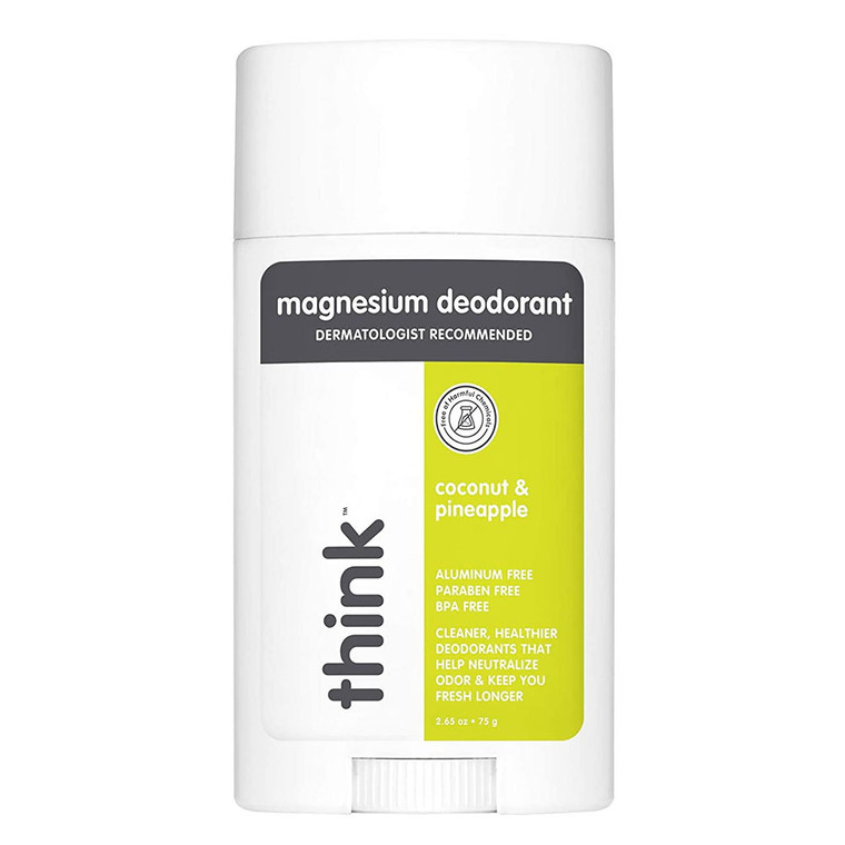 Think Magnesium Natural Deodorant, Coconut And Pineapple, 2.65 Oz